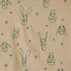 Hayu Embroidery Rabbit - Double Gauze